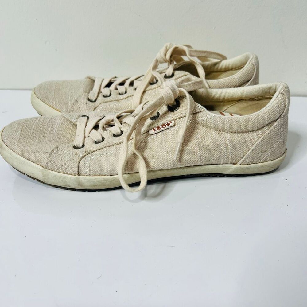 Taos Star Tan Neutral Woven Sneakers Comfort Sz 10.5